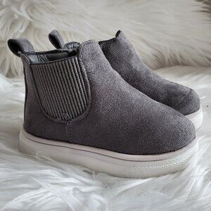 First Steps Toddler Gray High Top Suede Shoes SZ 4